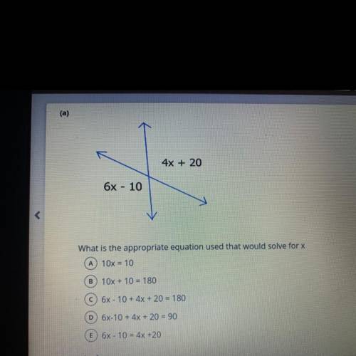What is the appropriate equation used that would solve for x