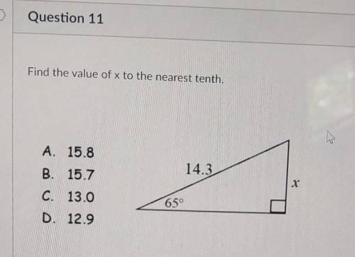 Find the value of X to the nearest tenth: