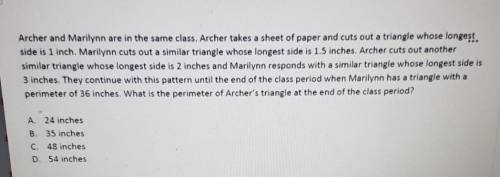 Archer and Marilynn are in the same class. Archer takes a sheet of paper and cuts out a triangle wh