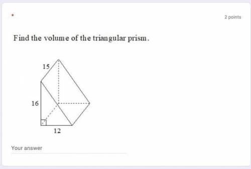 FIND THE VOLUME OF THE PRISM