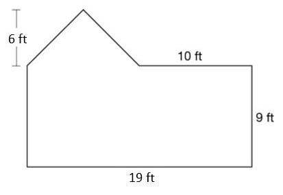 What is the area of the house below?

A. 225 ft2
B. 201 ft2
C. 198 ft2
D. 285 ft2
***SHOW WORK***