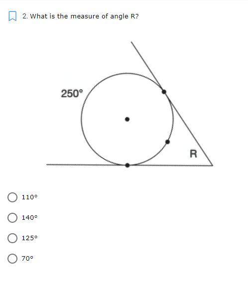 What is the measure of angle R?
110°
140°
125°
70°