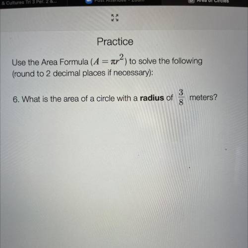 PLEASE HELPS ASAP

What is the area of a circle with a radius
