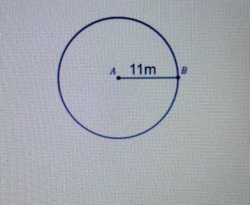 point a is in the center of the circle below find the area of the circle around your answer to deci