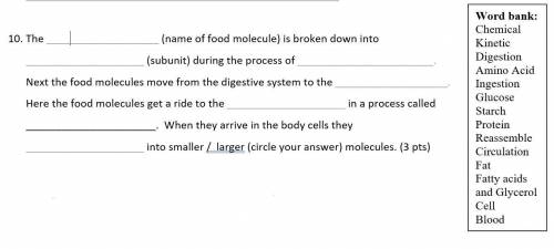 Bio question fill in the blanks pls help! 
Snip-it is attached