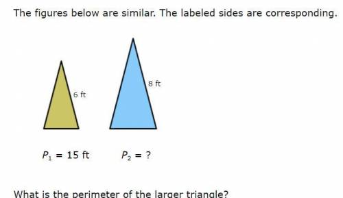 The figures below are similar. the labeled sides are corresponding

what is the perimeter of the l