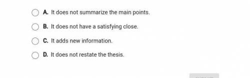 What is the main problem with this concusion paragraph?