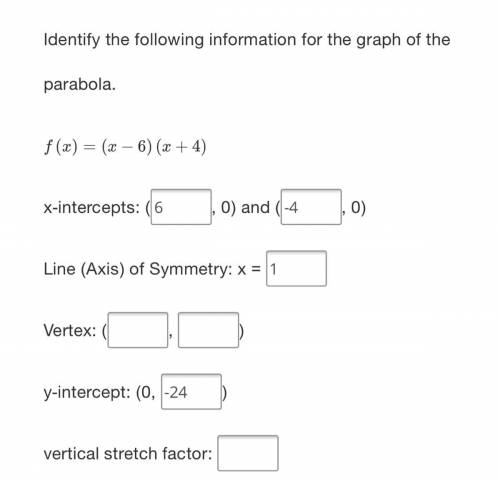 Can someone plz help me find the vertex and the stretch factor