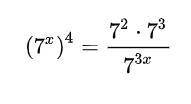 !! Solve for the following equation step by step and justify your steps when using an exponential p