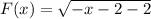 F(x)= \sqrt{-x-2-2}