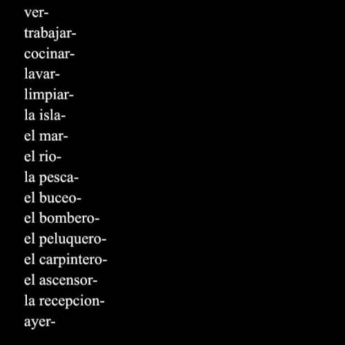 Make a sentence for each spanish word
