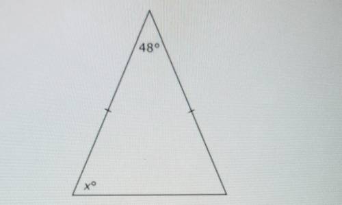 The measures of two angles in a triangle are shown in the diagram. Which equation can be used to fi