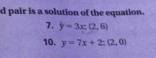 Tell whether the ordered pair is a solution of the equation! please help i will mark you brainliest