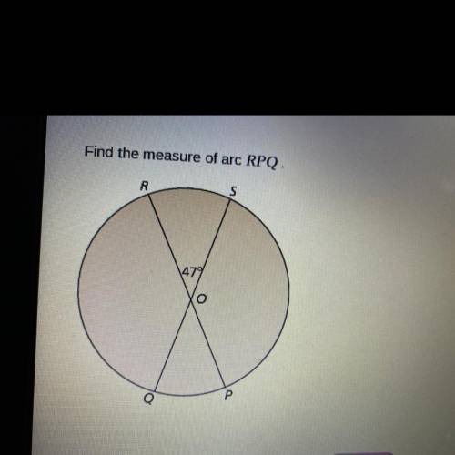 Find the measure of arc RPQ.