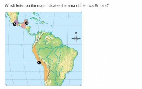 Which letter on the map indicates the area of the Inca Empire?