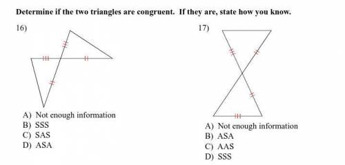 Determine if the two triangles are congruent. If they are, state how you know.