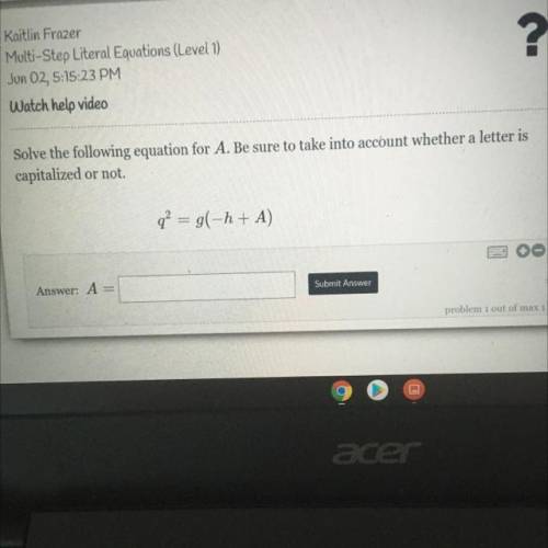 Help please :))
I need the answer to what A equals