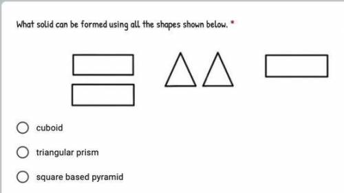 What solid can be formed using all the shapes shown below.