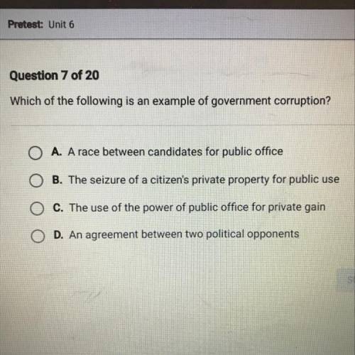 Which of the following is an example of government corruption?