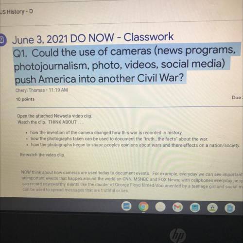 How do you solve cameras push America into another Civil War explain with examples