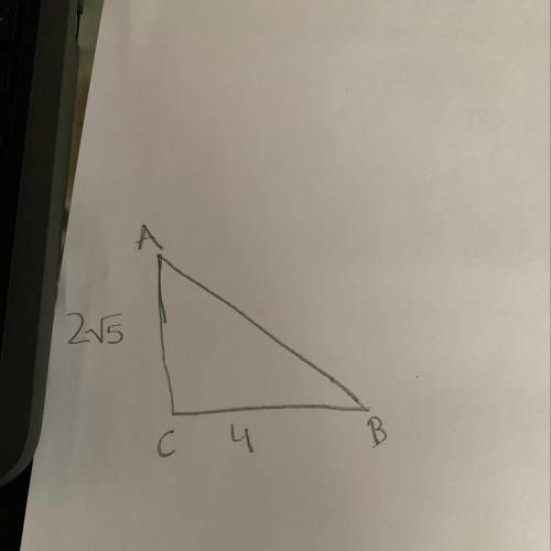 Find the trigonometric ratio for cos B may need to use Pythagorean theorem