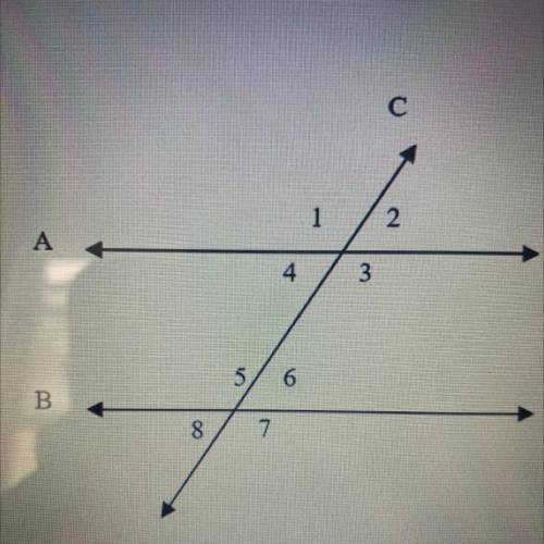 Find the measure of angle 3 if the measure of angle 8 is 40
degrees.