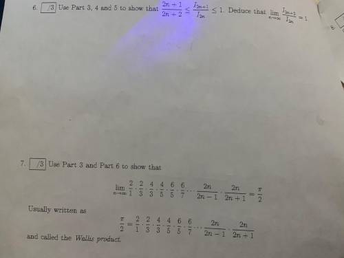 Overall question is Wallis product while proving it with pi/2, Im not sure how to set up these prob