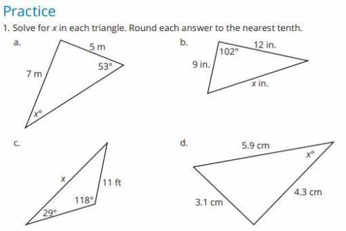I need help with triangle a.