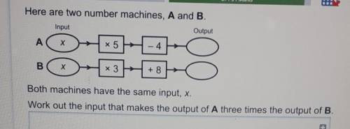 100 points need help plsssssss help Here are two number machines, A and B.

InputBoth machines hav