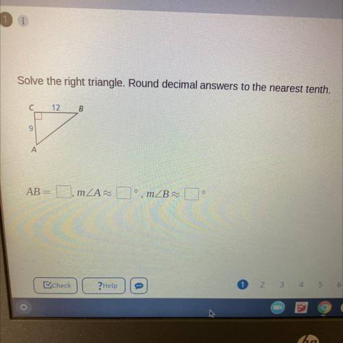 Solve que right triangle. Round decimal answer to the nearest tenth
