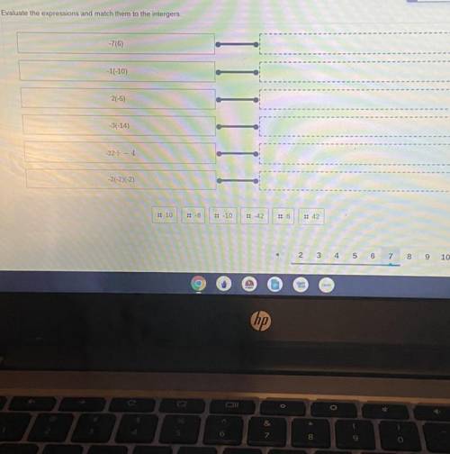 Evaluate the expressions and match them to the integers.