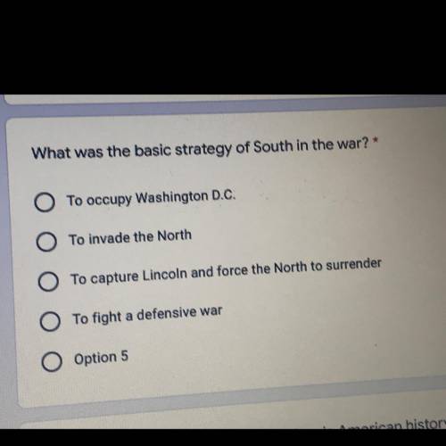 What was the basic strategy of South in the war?
