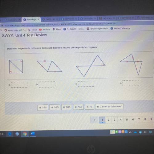 Determine the postulate or theorem that would determine the pair of triangles to be congruent

Nñ