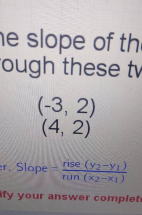 What is the slope of the line that passes through these two points?​