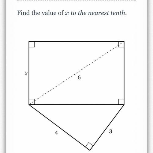 Find the value of x to the nearest tenth.