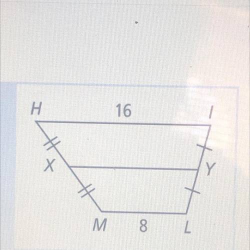 What is the length of the segment XY?