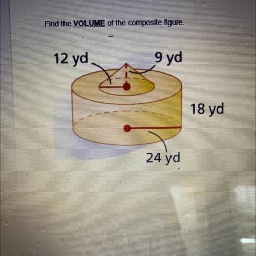 Find the VOLUME of the composite figure.