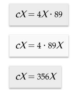 Solve for c
X=
4
X Х
8
9