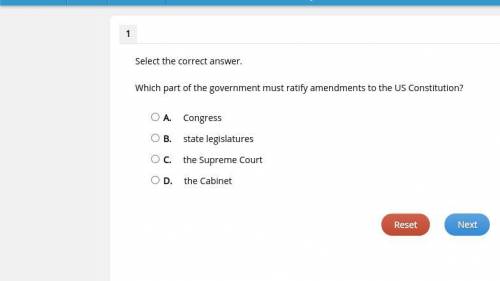 Which part of the government must ratify amendments to the US Constitution?