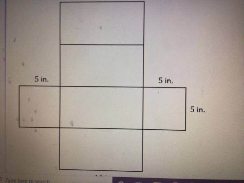 The net represents the right rectangle prism. What is the surface area in square inches, of the pri