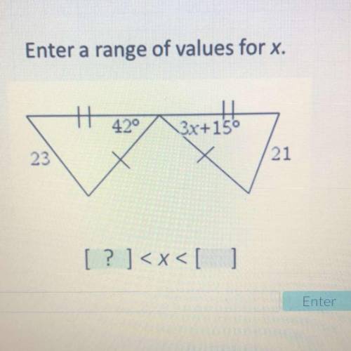Enter a range if values for x.