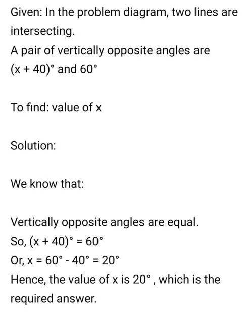 Solve for xxx in the diagram below.