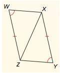 Decide whether there is enough information to prove that △WXZ≅△YZX using the SAS Congruence Theorem