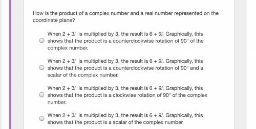 Please help. How is the product of a complex number and a real number represented on the coordinate
