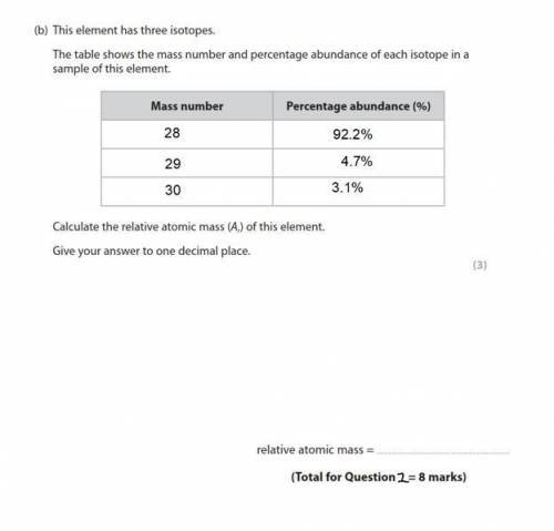 Need help calculating atomic mass (see pohoto for more info)