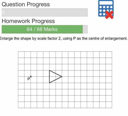 Enlarge the shape by a scale factor 2 using P as the centre of enlargement