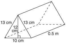 What is the surface area for the following triangular prism?

552 cm 2
1,920 cm 2
2,040 cm 2
138 c
