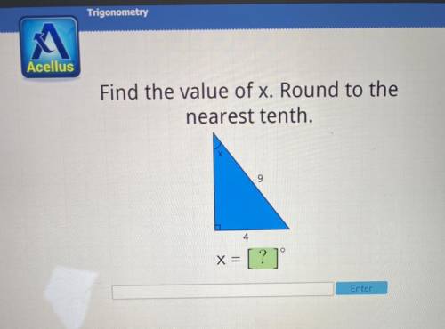Find the value of x. round to the nearest tenth.
