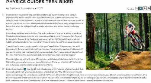 Question 1: Which statement best summarizes this passage

1. It is more dangerous to bike on trail