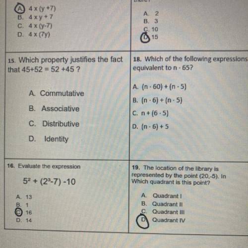 I need help with number 15 and 18 it’s due today please help me!